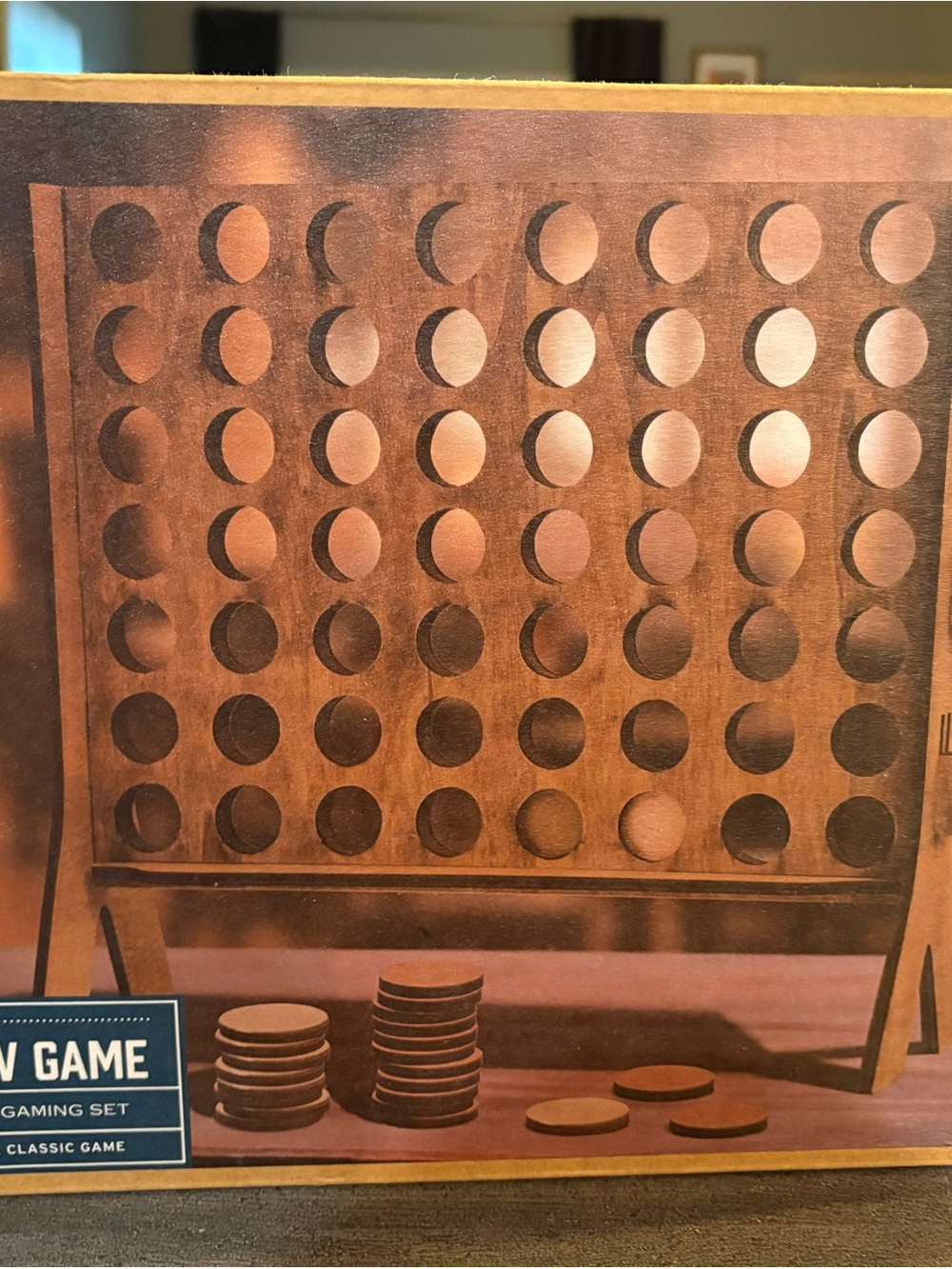 Wooden Connect Four Style Game Set - Brown